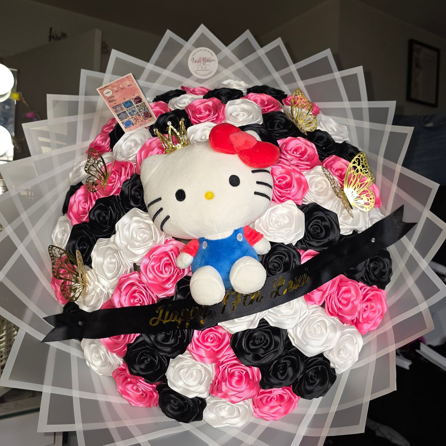 75 Eternal Ribbon Roses – A Timeless Bouquet of Elegance