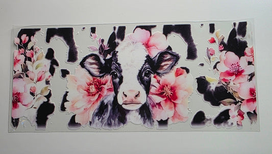 Cow w/pink Flowers